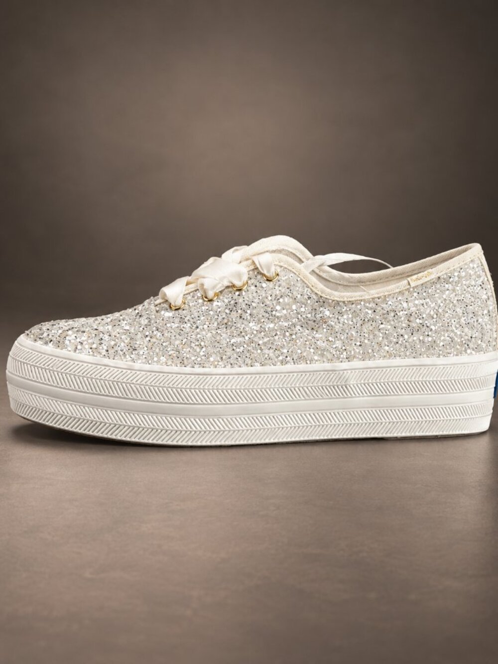 Keds x Kate Spade New York Champion Glitter Sneakers Cream Size 8 New in Box